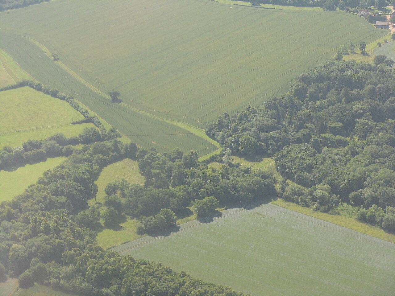Paisagem rural com vegetação e áreas produtivas